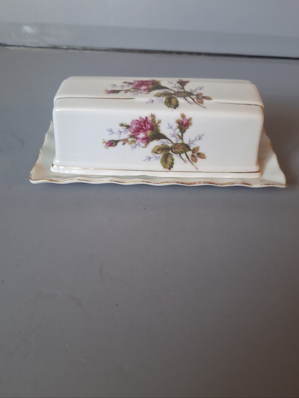 Moss Rose by Sango 1/4 LB Covered Butter Dish